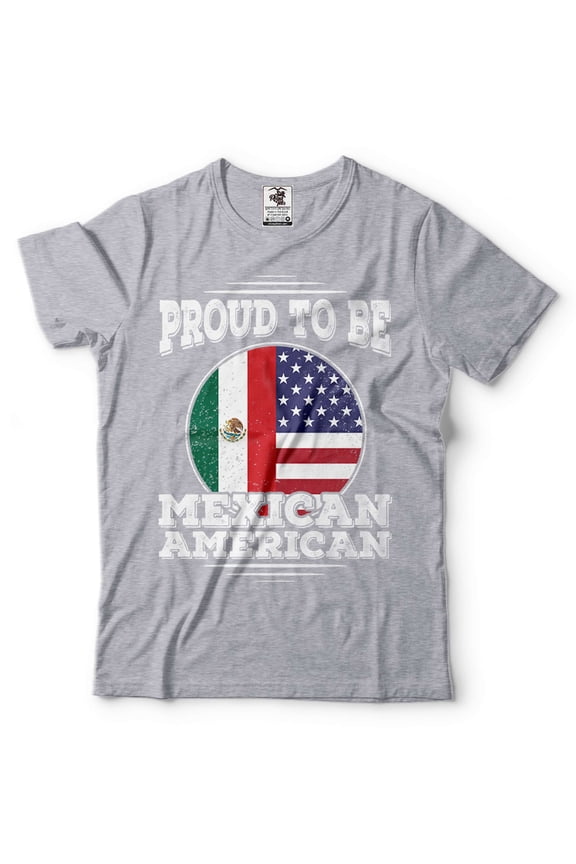 Mexican American Shirt Mexico National Flag Shirt Mexico Patriotic Shirt American Mexican T Shirt (Small Grey)