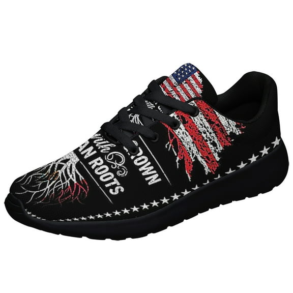 Mexican American flag Shoes Sneakers Black Size 3.5