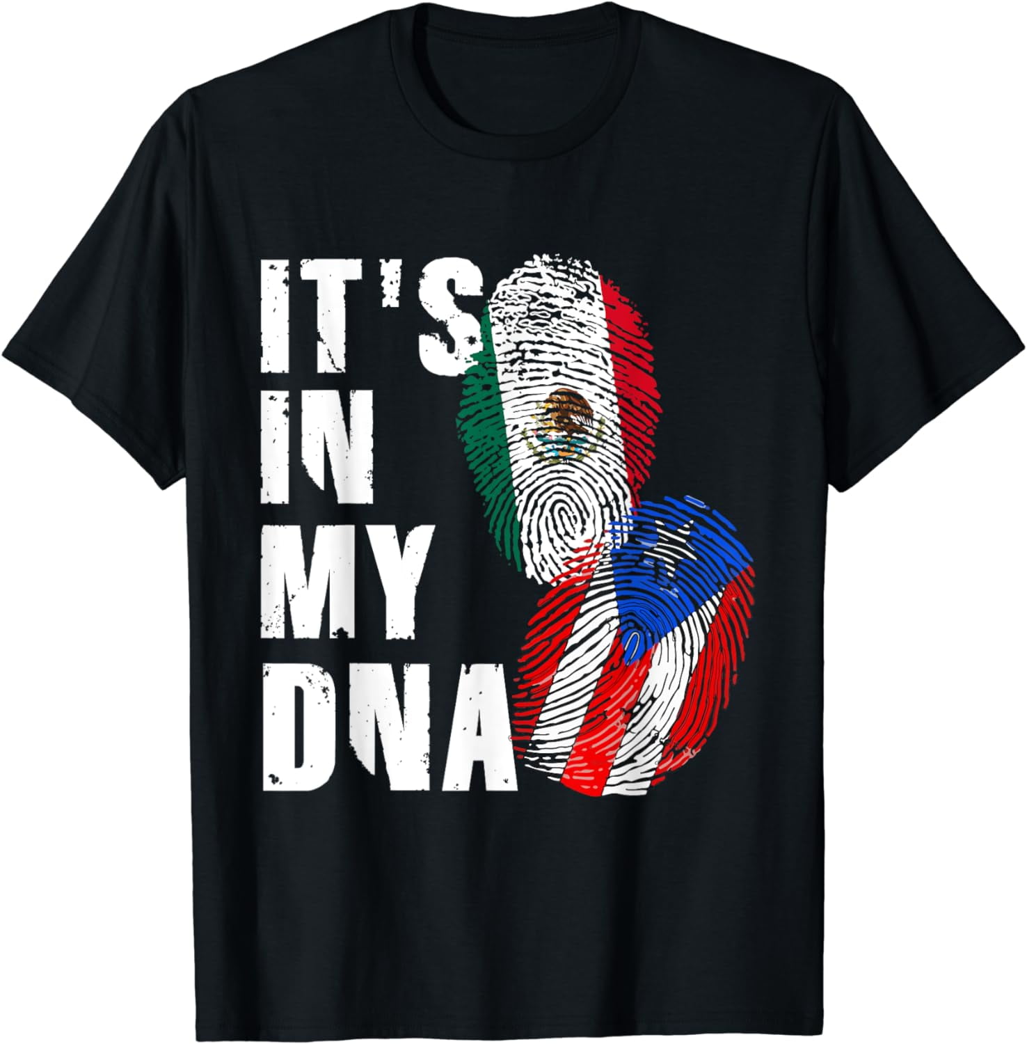 Mexican And Puerto Rican DNA Mix Flag Heritage T-Shirt - Walmart.com