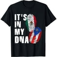 thumbnail image 1 of Mexican And Puerto Rican DNA Mix Flag Heritage T-Shirt, 1 of 4