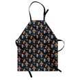 thumbnail image 1 of Mexican Apron Detailed Artistic Floral Sugar Skulls with Sombrero Hats Chili Peppers and Guitars, Unisex Kitchen Bib Apron with Adjustable Neck for Cooking Baking Gardening, Multicolor, by Ambesonne, 1 of 3