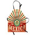thumbnail image 1 of Mexican Apron Retro Pop Art Style Mexico Calligraphy with Tribal Classic Icon on Grunge Image, Unisex Kitchen Bib Apron with Adjustable Neck for Cooking Baking Gardening, Multicolor, by Ambesonne, 1 of 3