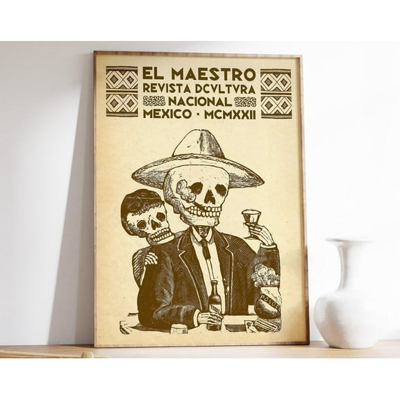 Mexican Art Poster, Mexican Print, Vintage Print, Folklore Wall Art, Latin American Art, Mexican Travel Art A1,A2,A3,A4 Wall Art, Modern Wall Decor, 8x12 UNFRAMED