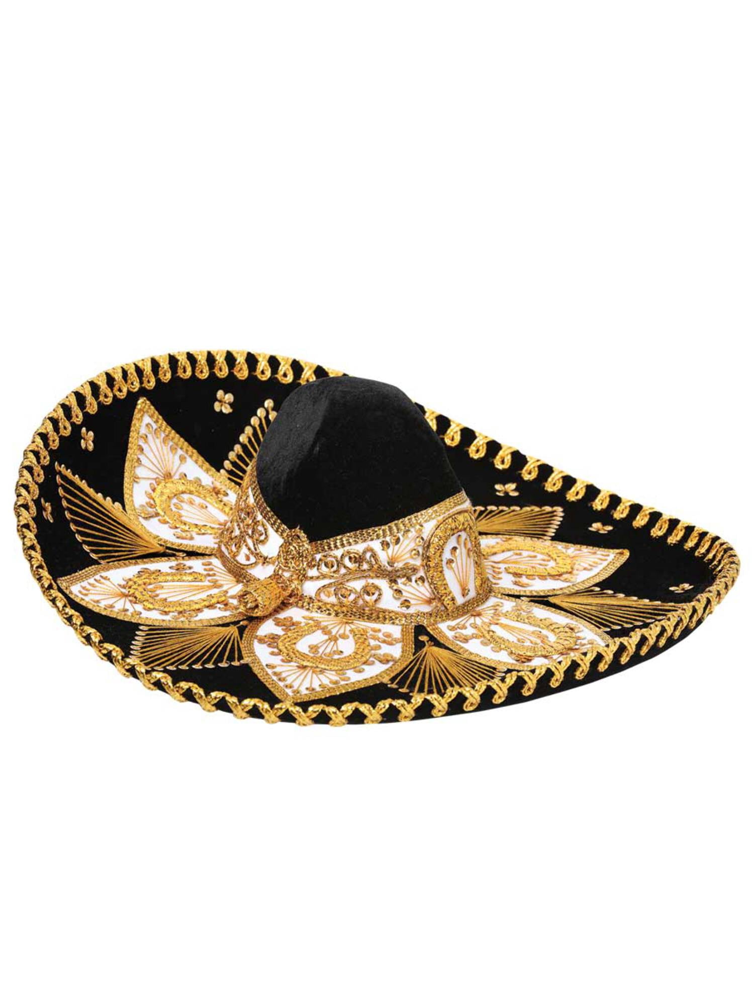Adult 
Mexican Charro Hat Velvet White/Silver 600699 main image 1