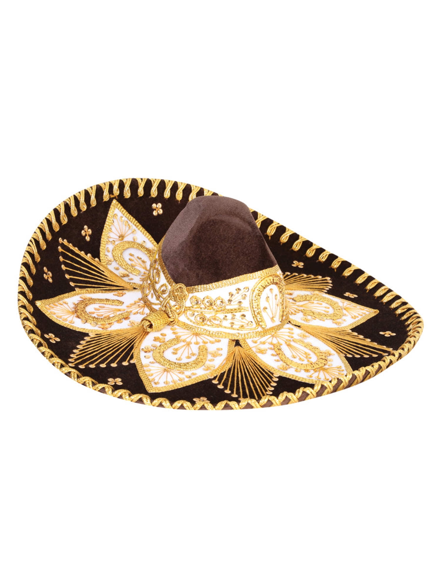 Adult 
Mexican Charro Hat Velvet White/Silver 600699