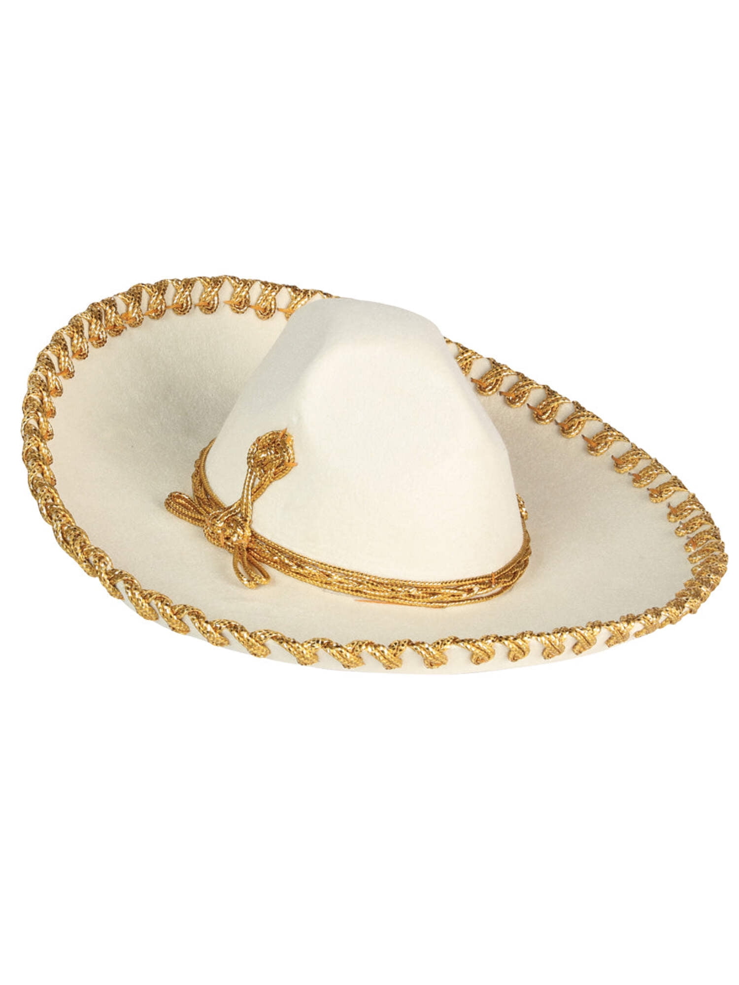 Youth Mexican Charro Hat Velvet White/Gold 602531 main image 0