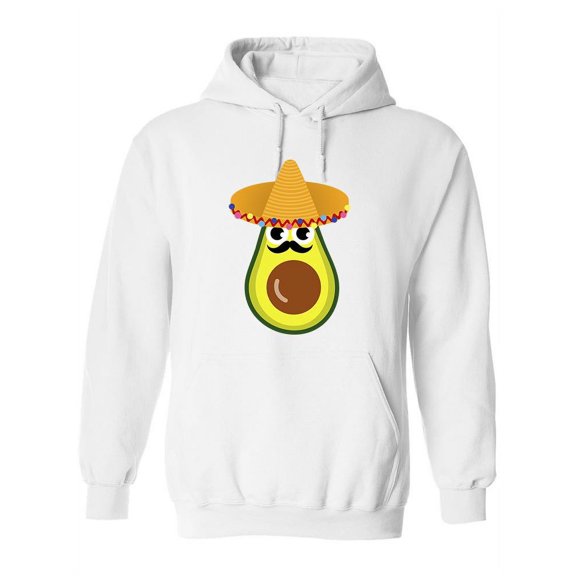 Mexican Avocado With Moustache Hoodie Women -Image by Shutterstock, Female Medium