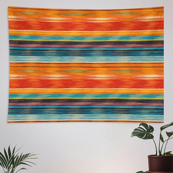 Mexican Aztec Tapestry Wall Hanging Abstract Vintage Aztec Motif Gradient Blurred Lines Ecuador Crafts Pattern Tapestries Home Decor for Living Room Bedroom Apartment Dorm 30"x40"