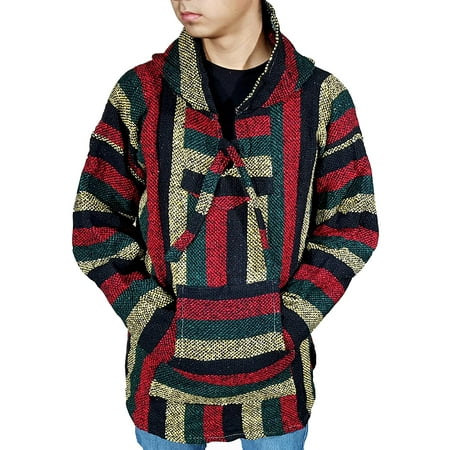 Mexican Baja Hoodie Sweater Jerga Pullover Rastra Medium