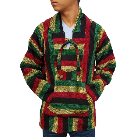 Mexican Baja Hoodie Sweater Jerga Pullover Rastra Small