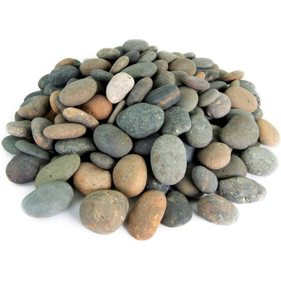 Mexican Beach Pebbles | 40 Pounds of Smooth Unpolished Stones | Hand-Picked, Premium Pebbles for Garden and Landscape Design | Mixed, 1/2 Inch - 1 Inch
