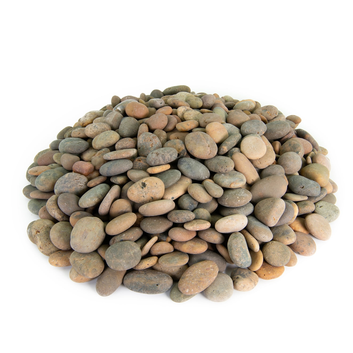 Buff Buttons Mexican Beach Pebbles for Garden and Landscape, 40 lb