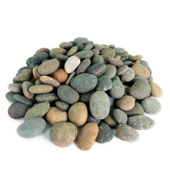 Mexican Beach Pebbles, Round River Rock Landscape Garden Stones 20 pounds
