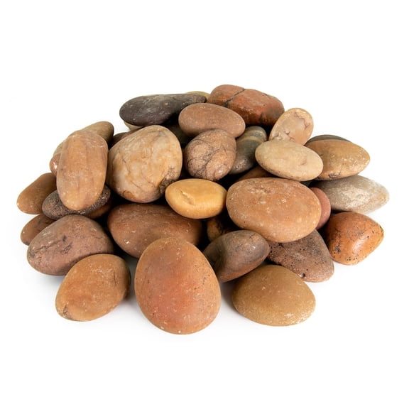 Mexican Beach Pebbles, Round River Rock Landscape Garden Stones 40 pounds