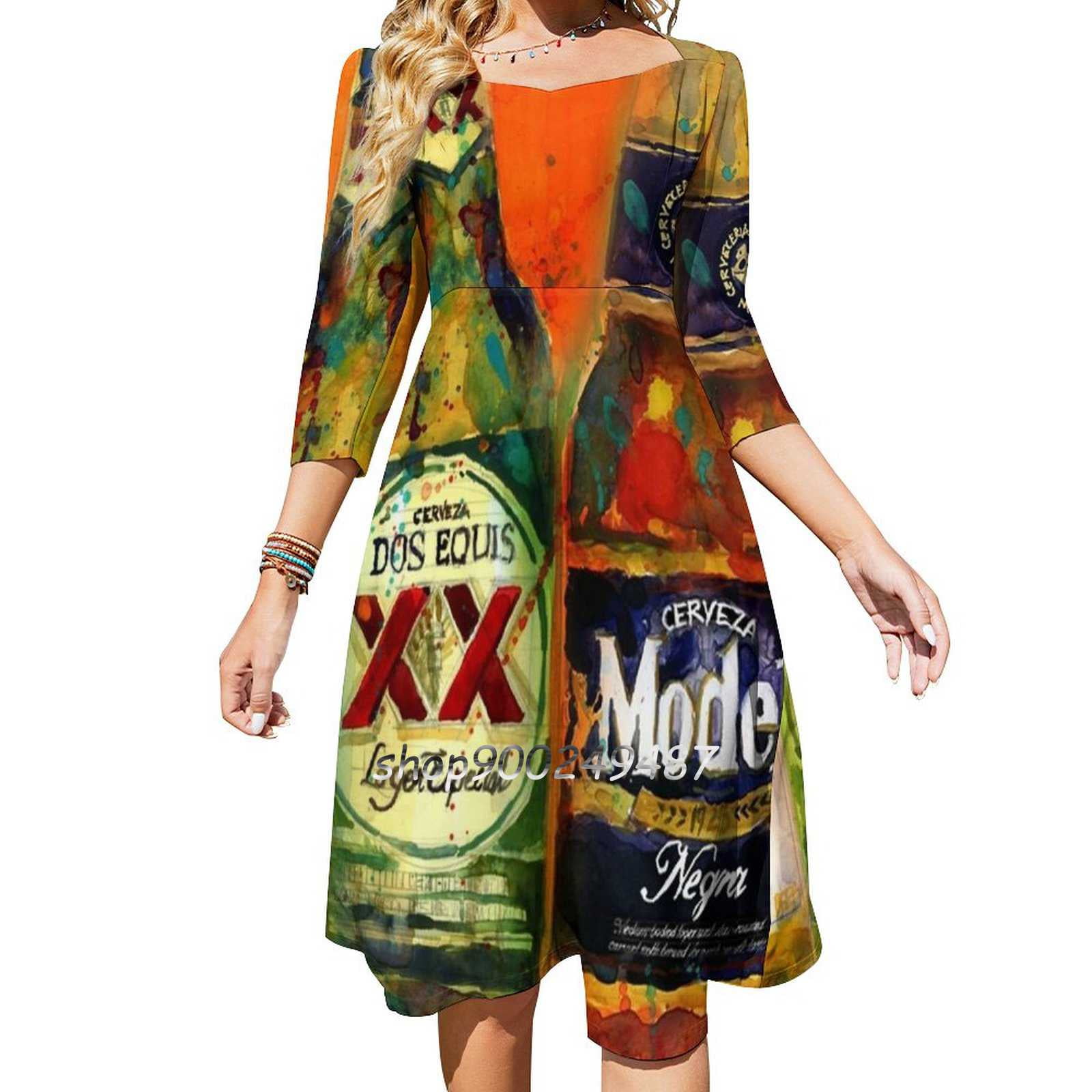 Beer Pattern Print Dress
