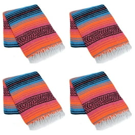 Mexican Blankets And Throws 4 Pack 74 X 50 Thick Yoga Blankets Soft Outdoor Blanket For Camping Beach Picnic Or Decor Machine Washable Red Charcoal White Walmart