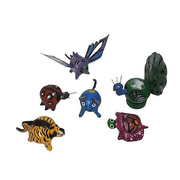 Mexican Bobbleheads, Set of 5 mexican bobble head bobbing wood animal wobble wooden bobblehead