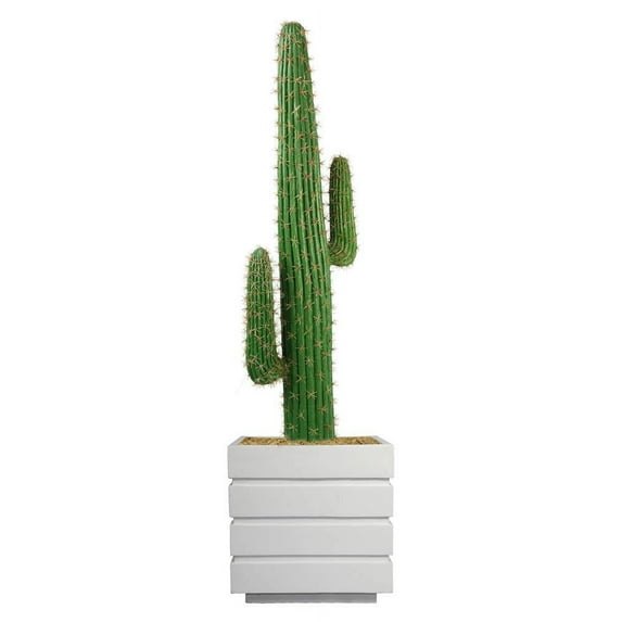 Vintage Home Artificial Faux Real Touch 61" Tall Mexican Cactus And Fiberstone Planter