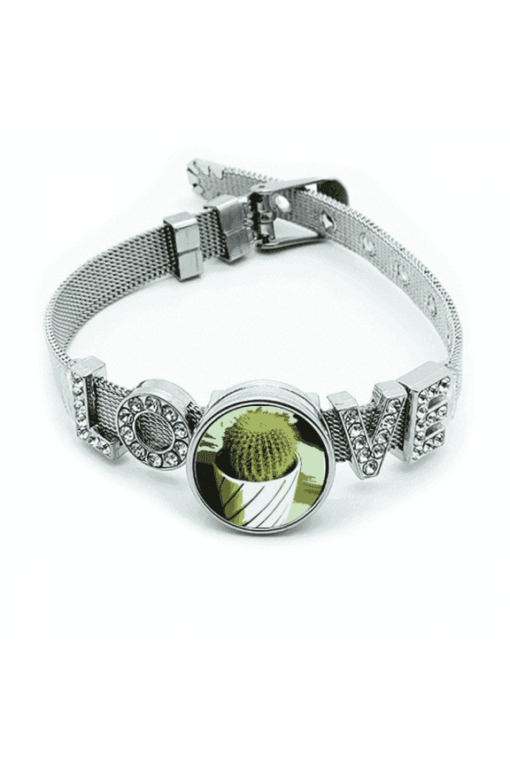 Mexican Cactus Strong Flower Bracelet Wristband Crystal Love Adjustable Bangle