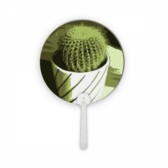 Mexican Cactus Strong Flower Plastic Round Handheld Fan Decorations Craft