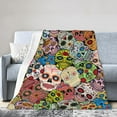 thumbnail image 1 of Mexican Candy Skull Blanket Fleece Throw Blanket Super Soft Flannel Throw Blanket Lightweight Fluffy Plush Fuzzy Cozy Thickened Soft Sofa Bed Blanket for Bedding Sofa and Travel 60"x50", 1 of 7