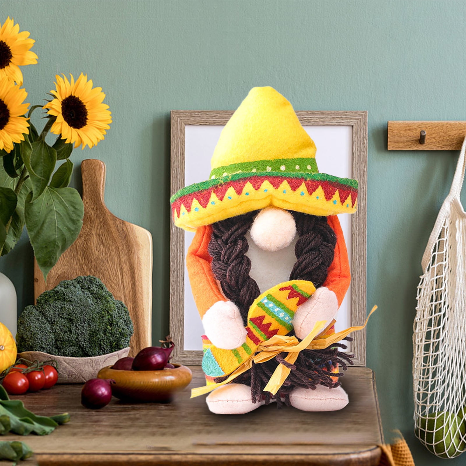 Mexican Carnival Wide Brimmed Hat Dwarf Doll Dwarf Instrument Doll