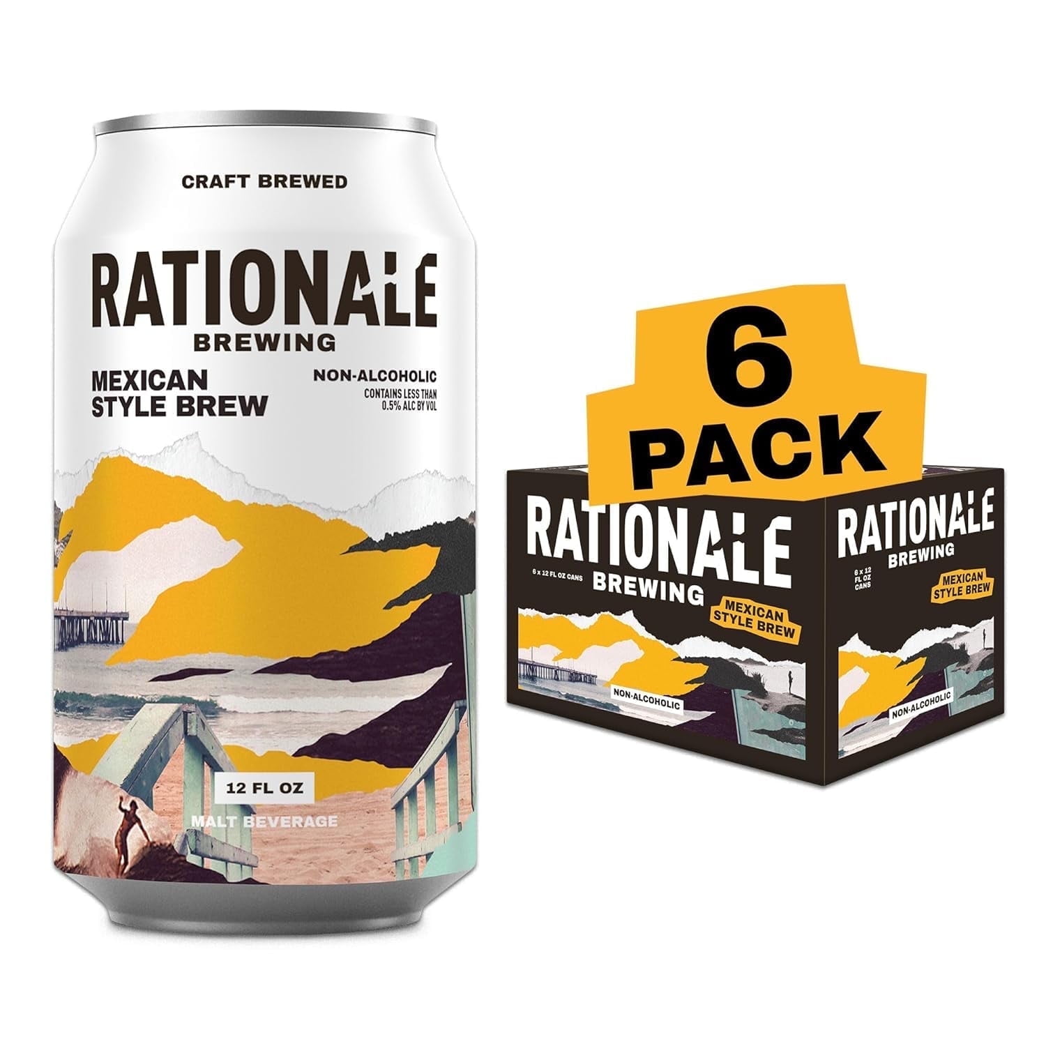Rationale Brewing Mexican Lager Style Non-Alcoholic beer, 6 pack, 12 fl ...
