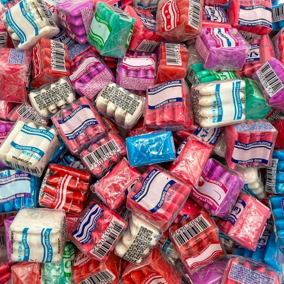Easter Mexican Chewing Gum | 1 Pound Bag - 90 Count | Assorted Flavors Gum in Violet, Fruit, Mint & Cinnamon | Individually Wrapped Gum Bulk | Fun Mini Pouches