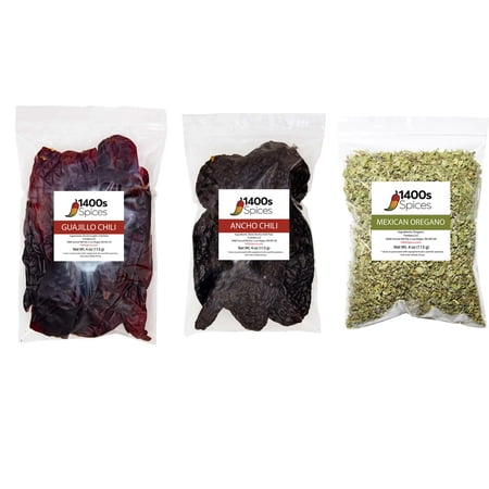 Mexican Chiles Guajillo Ancho Oregano 3 Pack 12oz