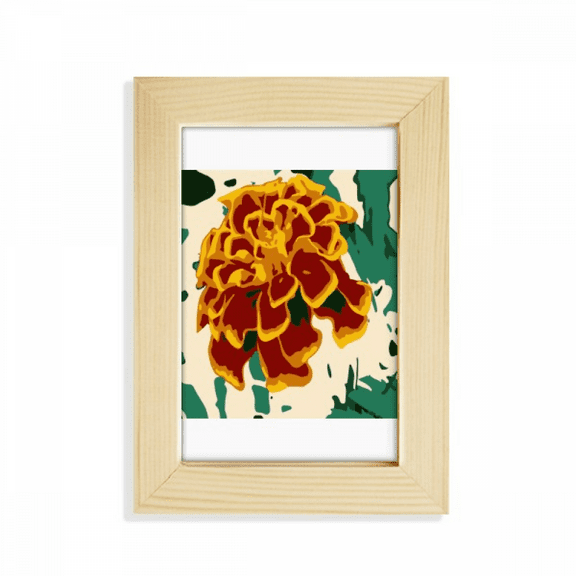 Mexican Chrysanthemum Peacock Desktop Display Photo Frame Picture Art Painting 5x7 inch