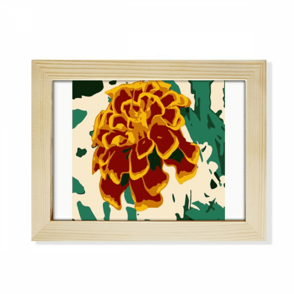 Mexican Chrysanthemum Peacock Desktop Photo Frame Picture Art Decoration Painting 6x8 inch