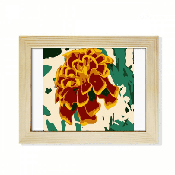 Mexican Chrysanthemum Peacock Desktop Photo Frame Picture Art Decoration Painting 6x8 inch
