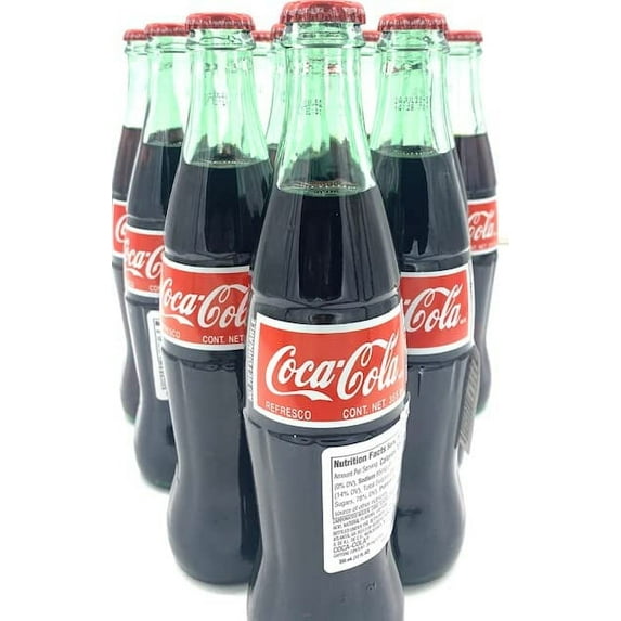 Mexican Coca Cola Glass Bottles 12 oz 10PK -Coke with Real Cane Sugar