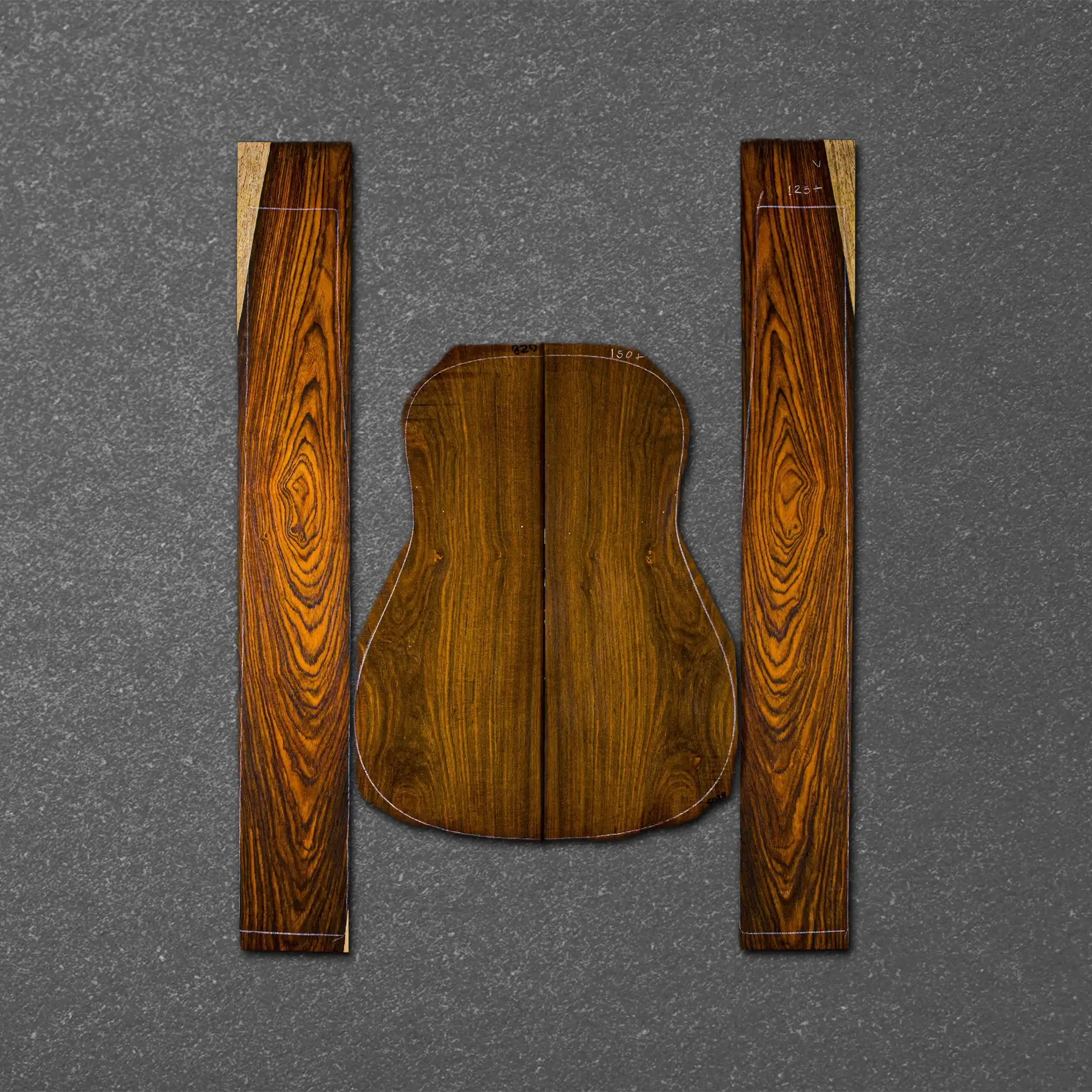 Mexican Cocobolo Acoustic Guitar Back and Sides Dreadnought (DT) Set. – MCDT000098-1.2