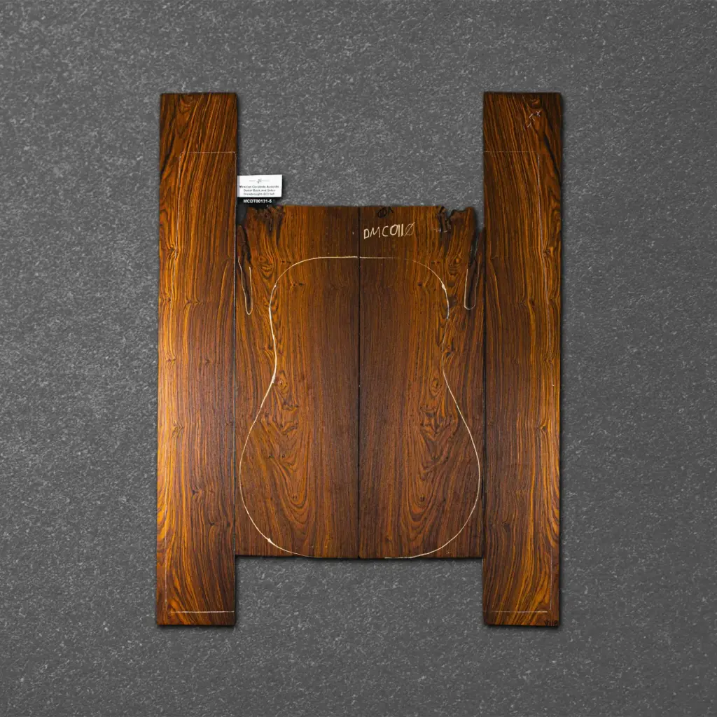 Mexican Cocobolo Acoustic Guitar Back and Sides Dreadnought (DT) Set. – MCDT000131-5.6