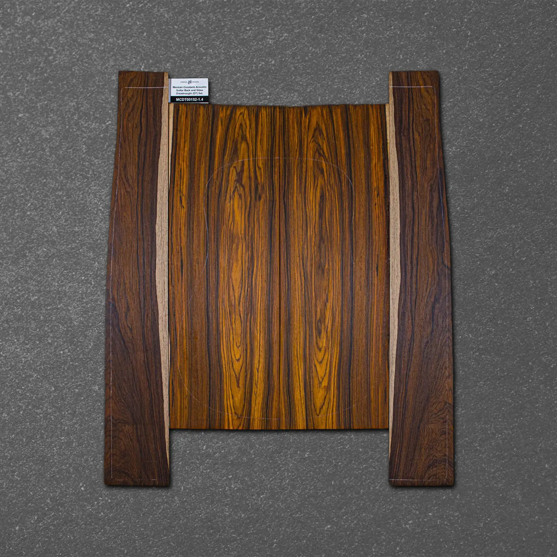 Mexican Cocobolo Acoustic Guitar Back and Sides Dreadnought (DT) Set. – MCDT000152-1.4