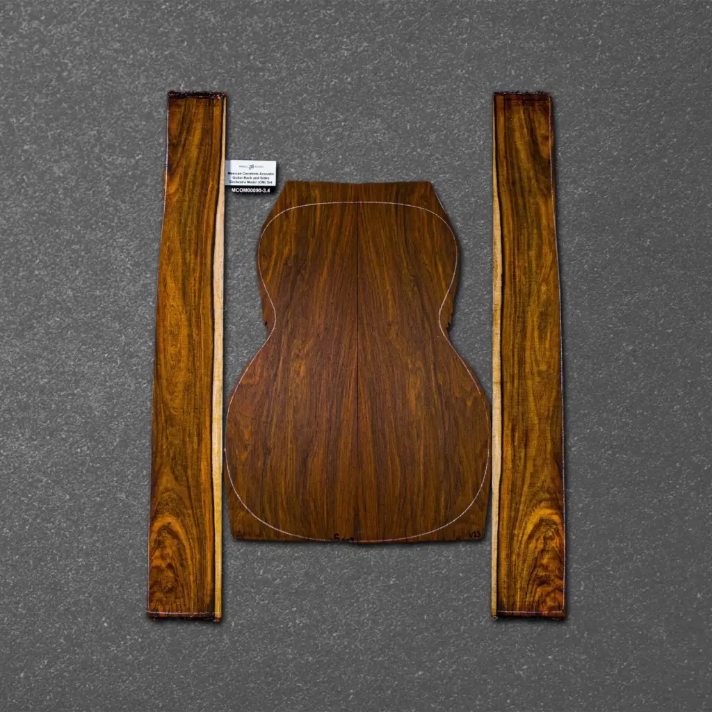 Mexican Cocobolo Acoustic Guitar Back and Sides Orchestra Model (OM) Set – MCOM000090-3.4