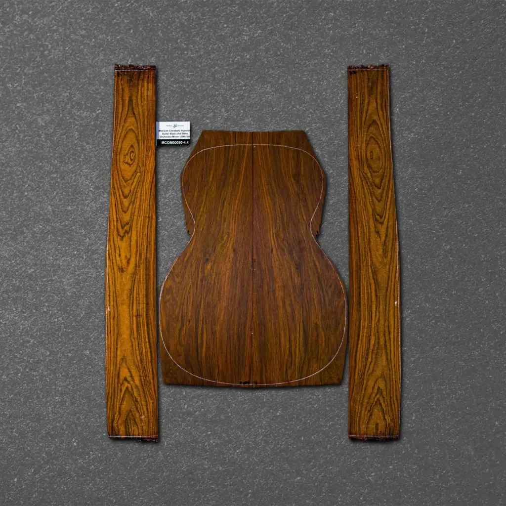 Mexican Cocobolo Acoustic Guitar Back and Sides Orchestra Model (OM) Set – MCOM000090-4.4