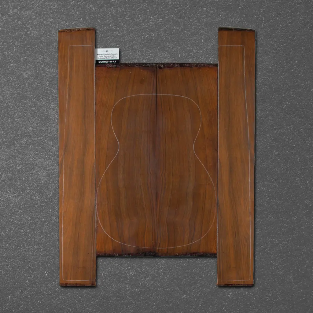 Mexican Cocobolo Acoustic Guitar Back and Sides Orchestra Model (OM) Set – MCOM000101-4.9