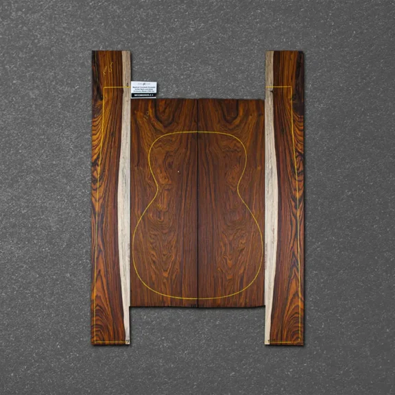 Mexican Cocobolo Acoustic Guitar Back and Sides Orchestra Model (OM) Set  MCOM000605-2.3