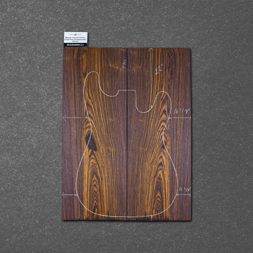 Mexican Cocobolo Electric Guitar Drop Top Stratocaster (ES) Set – MCES000669-2.2