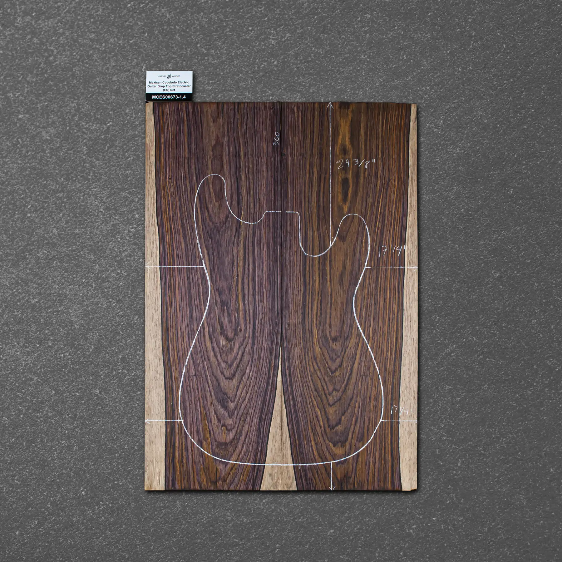 Mexican Cocobolo Electric Guitar Drop Top Stratocaster (ES) Set – MCES000673-1.4