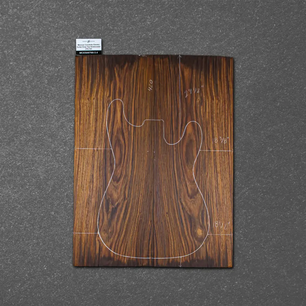 Mexican Cocobolo Electric Guitar Drop Top Stratocaster (ES) Set – MCES000700-3.4