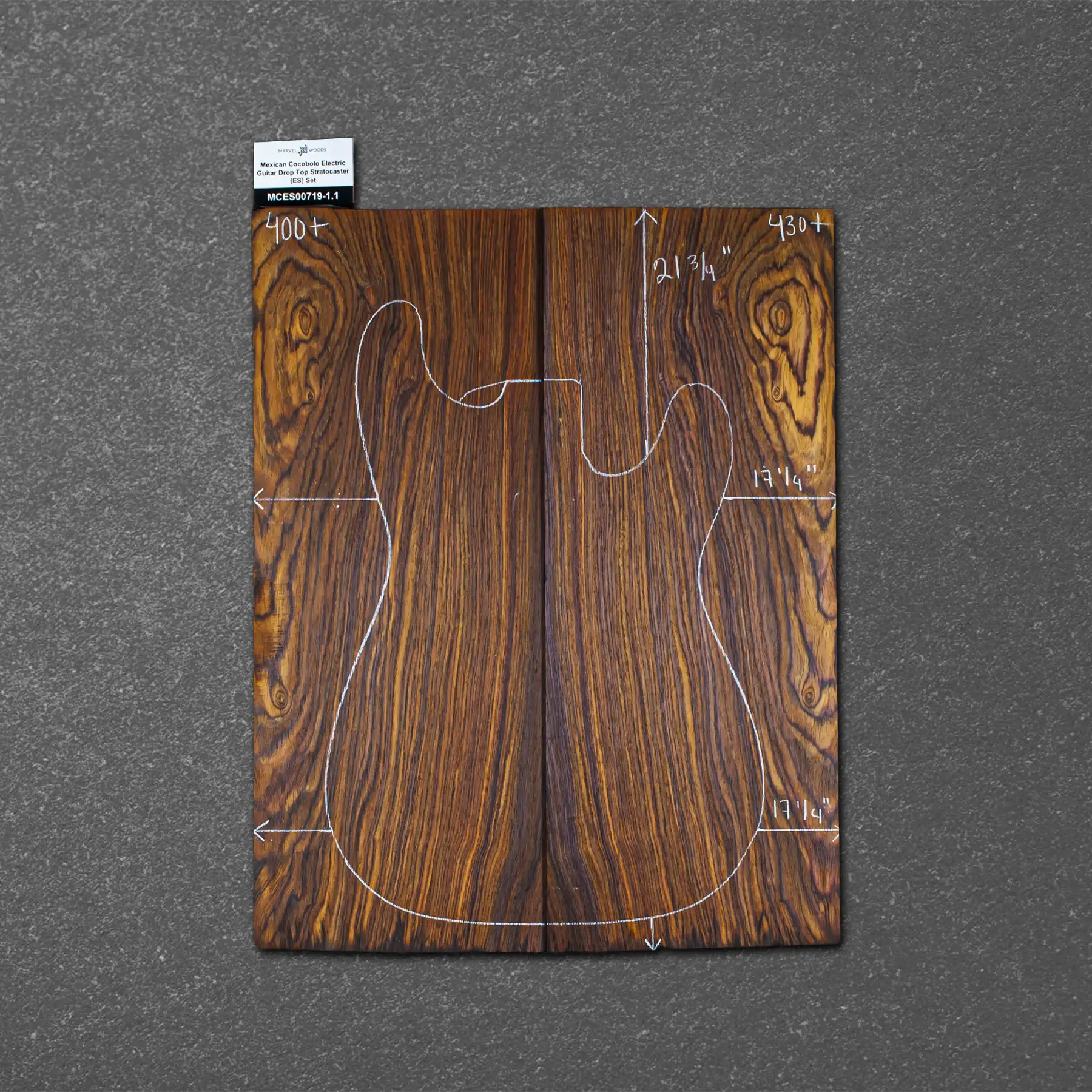 Mexican Cocobolo Electric Guitar Drop Top Stratocaster (ES) Set – MCES000719-1.1