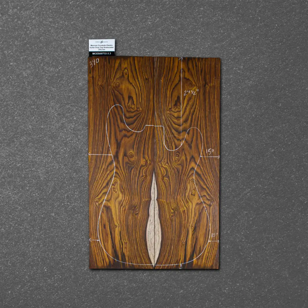 Mexican Cocobolo Electric Guitar Drop Top Stratocaster (ES) Set – MCES000732-3.3