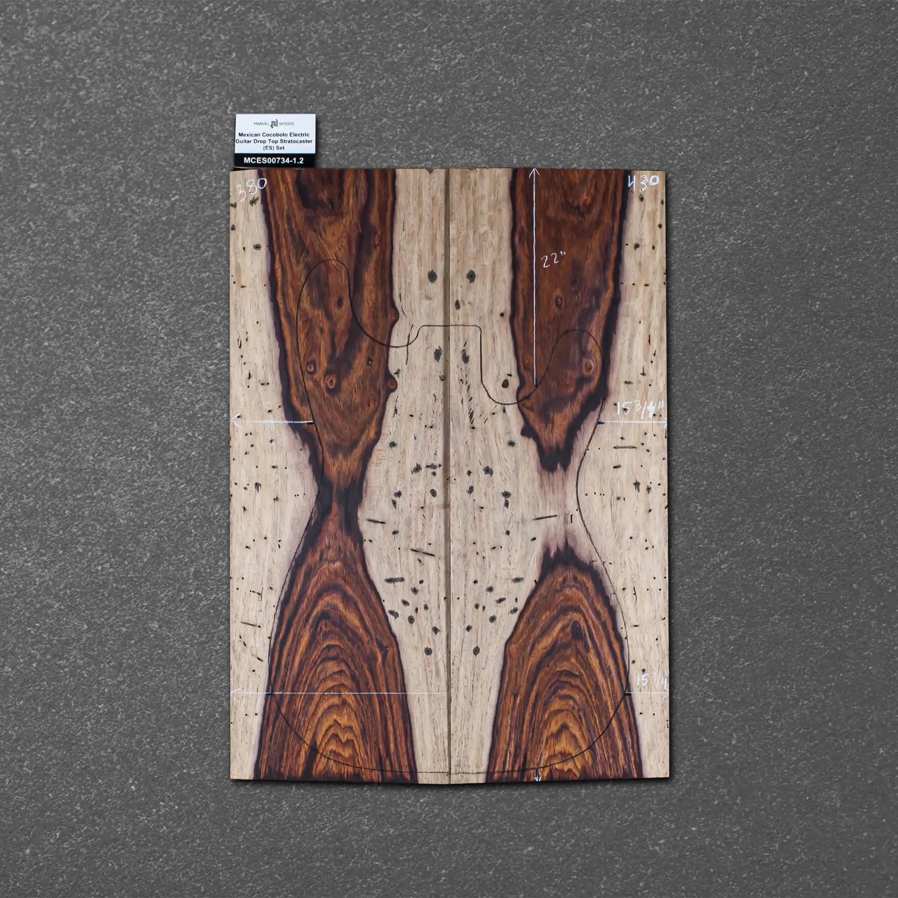 Mexican Cocobolo Electric Guitar Drop Top Stratocaster (ES) Set – MCES000734-1.2