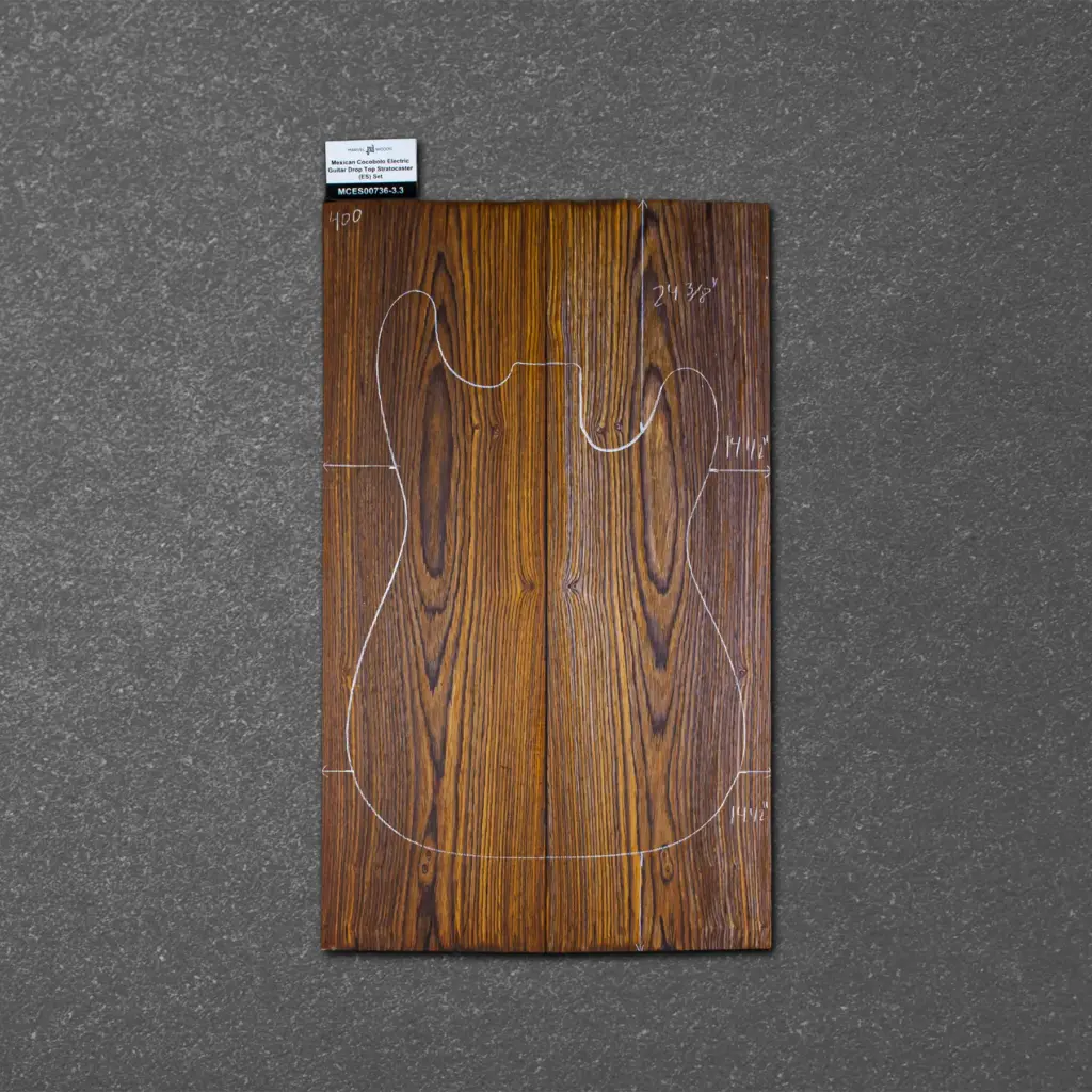 Mexican Cocobolo Electric Guitar Drop Top Stratocaster (ES) Set – MCES000736-3.3