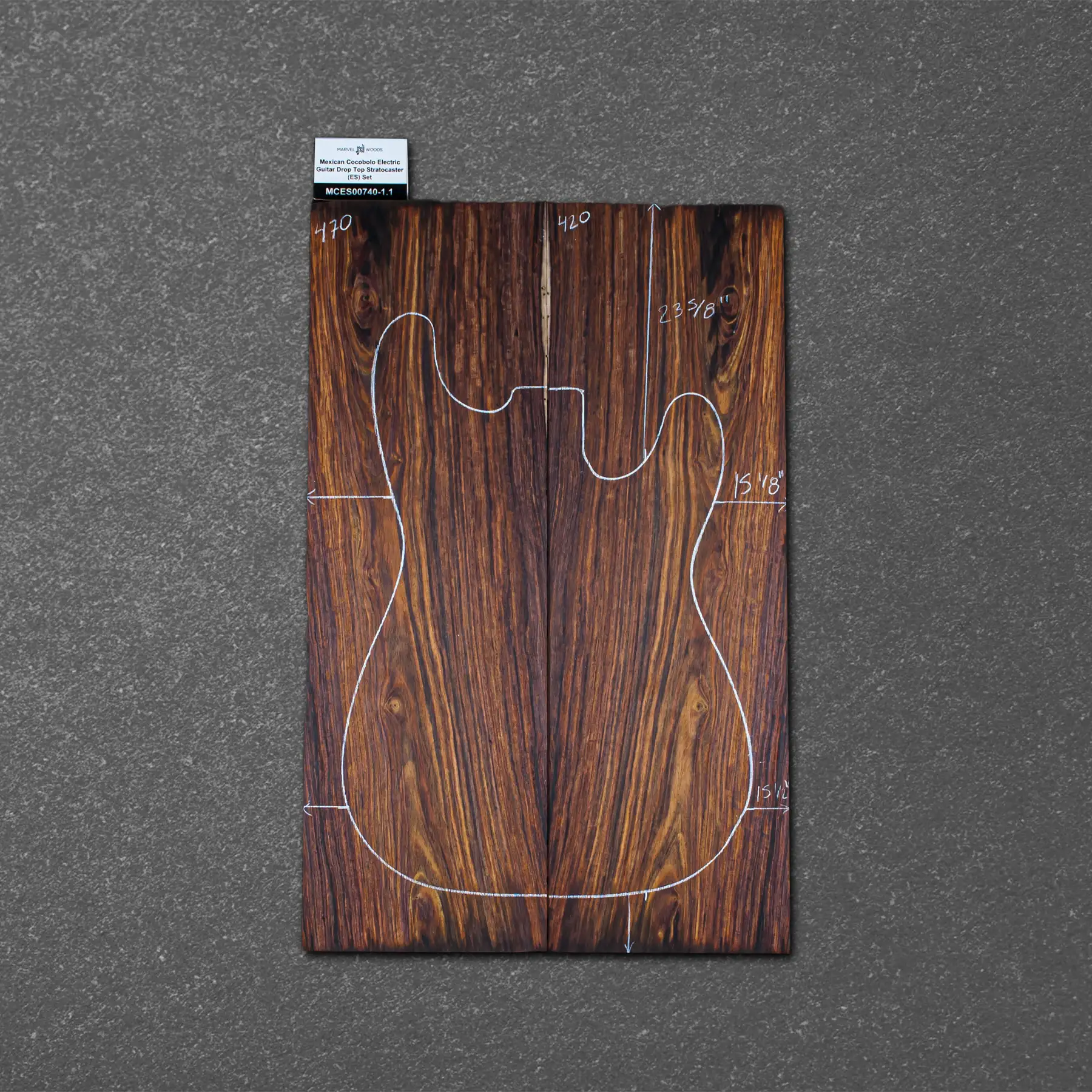 Mexican Cocobolo Electric Guitar Drop Top Stratocaster (ES) Set – MCES000740-1.1