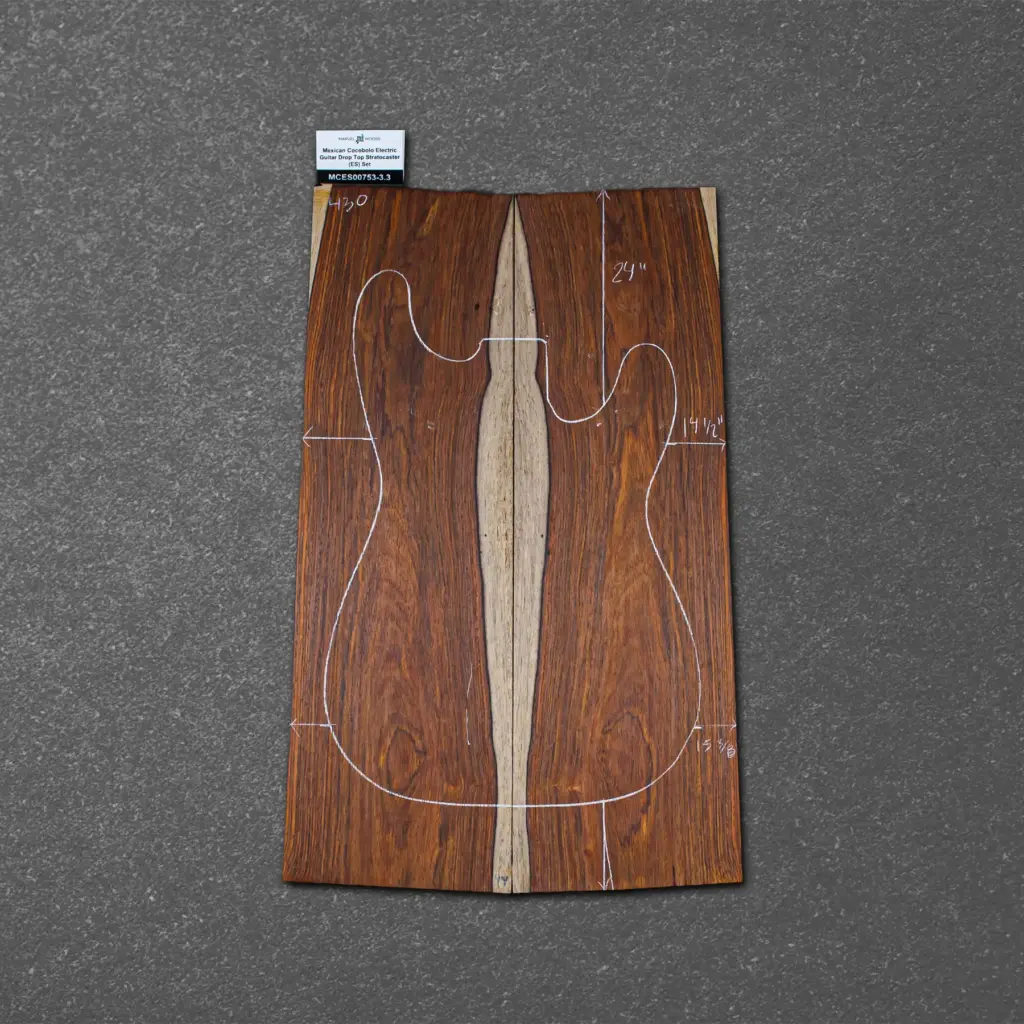 Mexican Cocobolo Electric Guitar Drop Top Stratocaster (ES) Set – MCES000753-3.3