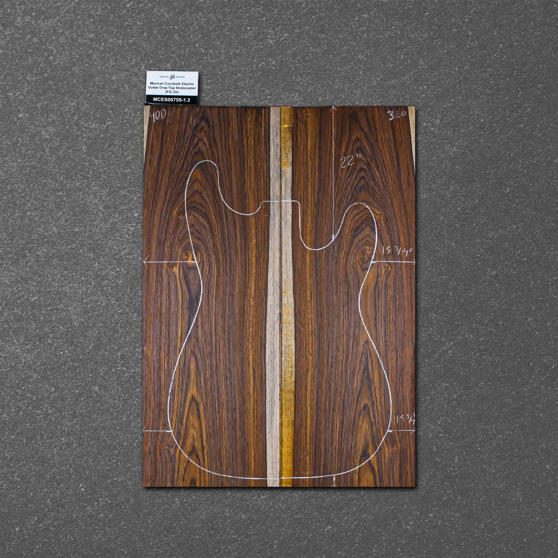 Mexican Cocobolo Electric Guitar Drop Top Stratocaster (ES) Set – MCES000755-1.2